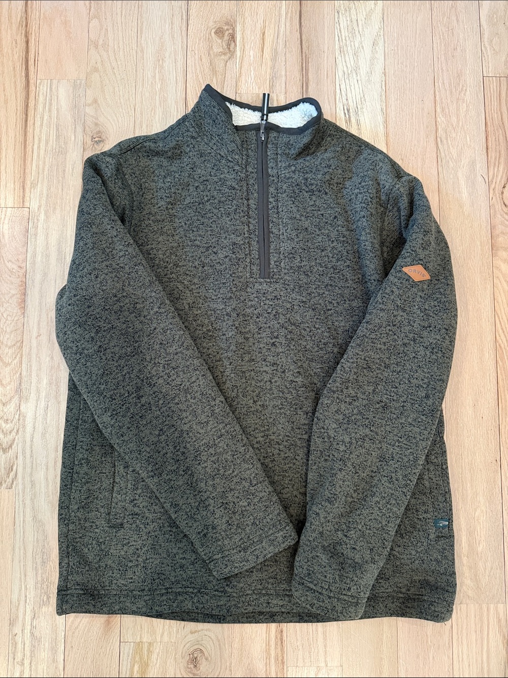 Orvis Men's Heather Charcoal Half-Zip Fleece Pullover
